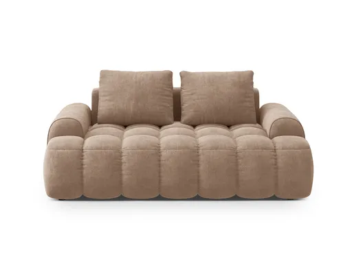 Canapea 2 locuri, Linz, Cosmopolitan Design, 175x100x84 cm, catifea, bej inchis