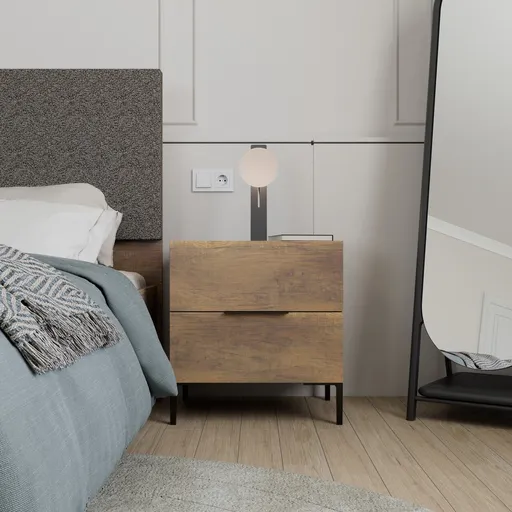 Noptiera, Hanah Home, Kmd-1720-Oo-1, 55x59x44 cm, Maro