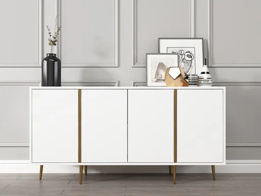 Consola, Hanah Home, Arven, 150x75x36 cm, PAL, Alb