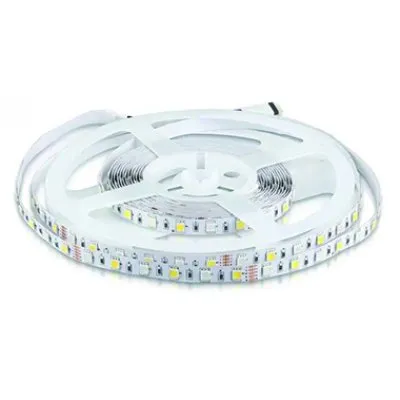 Banda LED SMD5050 60LED/M RGB + alb cald IP20 5M V-TAC SKU-212553