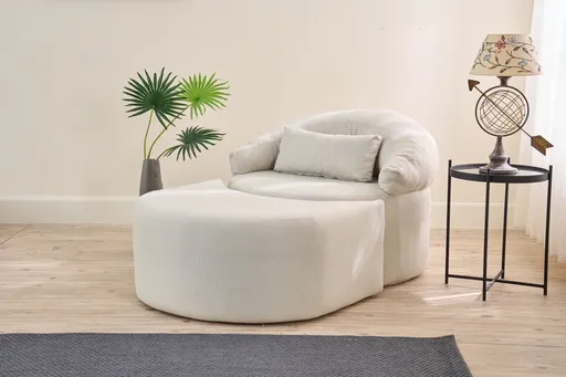 Fotoliu extensibil, Atelier del Sofa, 825BLC4726, Crem