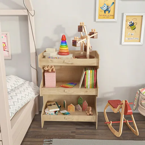 Corp biblioteca, Hanah Home, Fesa, 65.6x80.5x34.3 cm, Stejar