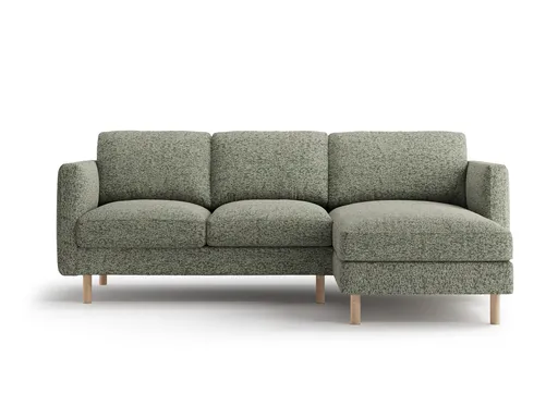 Coltar dreapta 3 locuri, Eden, Micadoni Home, 223x150x90 cm, tesatura structurata, verde muschi melanj