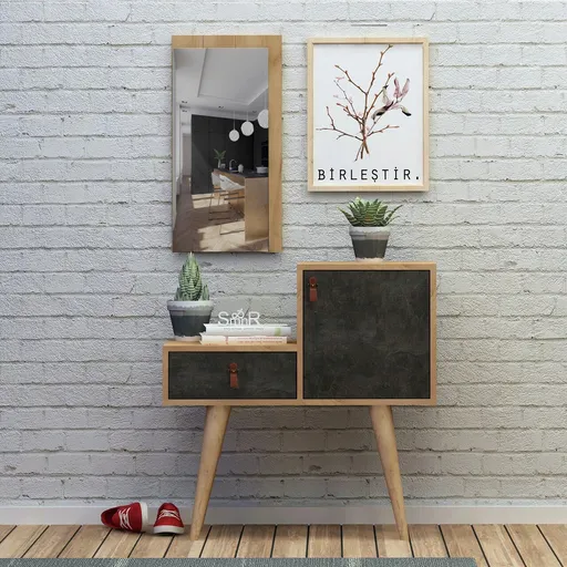 Cuier de perete, Hanah Home, Janna, Stejar / Gri închis