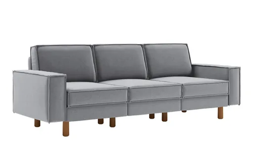 Canapea 3 locuri, Atelier del Sofa, 918CMF1253, Otel, Gri ceață / Nuc