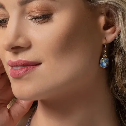 Lampglas Cercei Heavenly Glow 2 cu aur de 24k în perle Lampglas ECU60