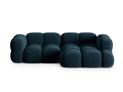 Coltar dreapta 3 locuri, Loretto, Cosmopolitan Design, 250x147x68 cm, catifea, albastru petrol inchis