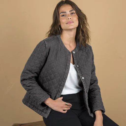 Jachetă matlasată din denim