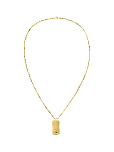 Tommy Hilfiger Colier placat cu aur pentru bărbați cu insignă militară Jameson 2790628