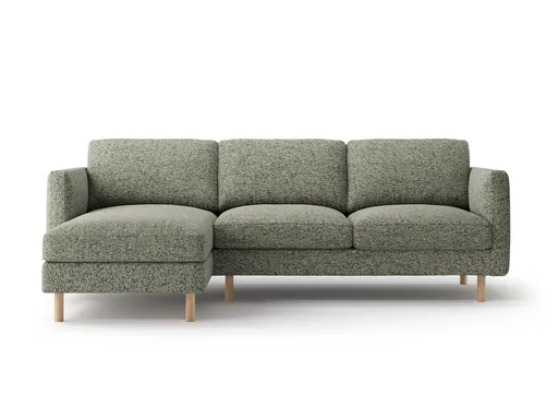 Coltar stanga 3 locuri, Eden, Micadoni Home, 250x150x90 cm, tesatura structurata, verde muschi melanj