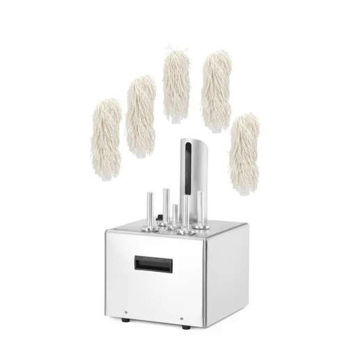 Dispozitiv de lustruire pahare din inox cu perii de aluminiu, 220-240V,1350W, capacitate 300 pahare/h, Hendi