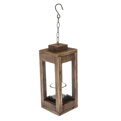 Sfeșnic suspendat din lemn Candeliere maro, 30 x12 cm