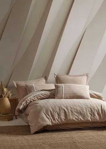 Lenjerie de pat dubla, L'essentiel Maison, Jasmin, Bej/Alb