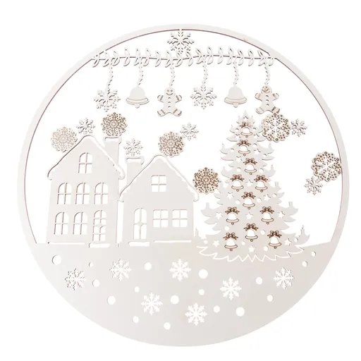 Decorațiune de Crăciun din lemn pentru perete Turte dulci, 37 cm