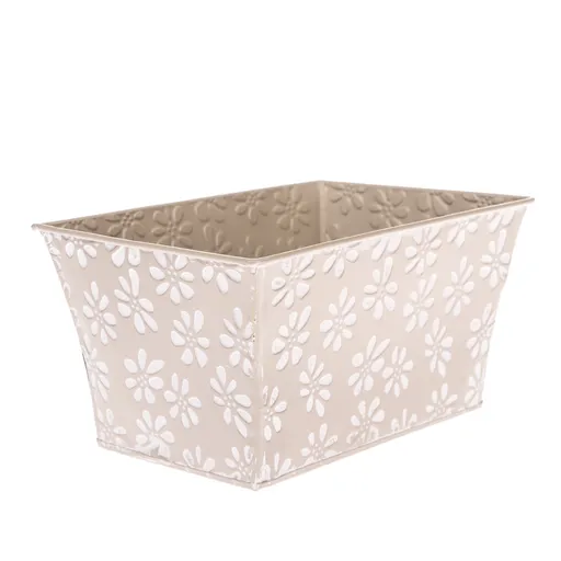 Mască de ghiveci din metal Farisa bej, 22 x 12 x15,5 cm