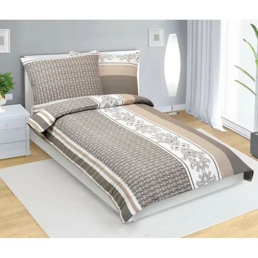 Lenjerie de pat din bumbac Bellatex Ornament cafea, 140 x 200 cm, 70 x 90 cm, 140 x 200 cm, 70 x 90 cm