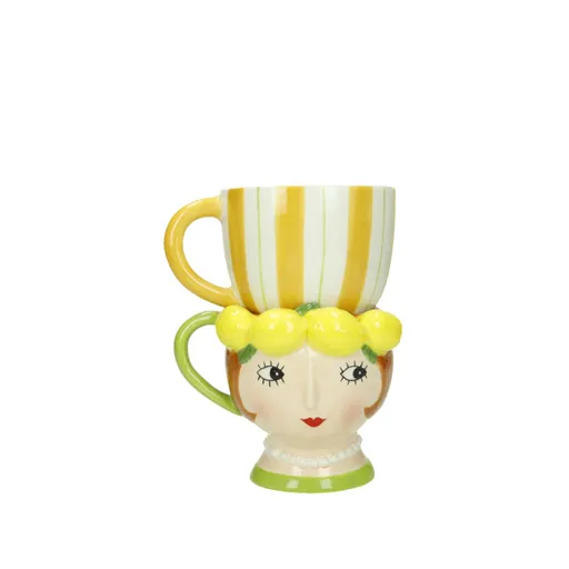 Set 2 cesti, Lemon Double Lady, Brandani, 10.5x17.5 cm, dolomit