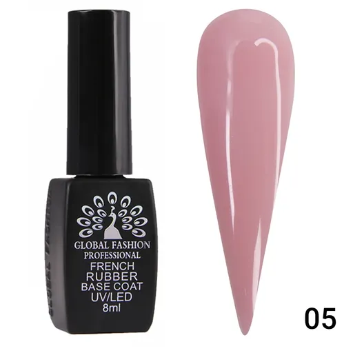 Base Coat Global Fashion French Rubber, 8 ml, Roz 05, TPO Free