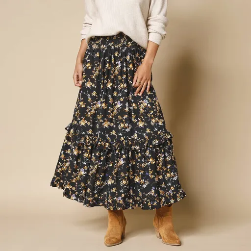 Fustă lungă cu imprimeu floral