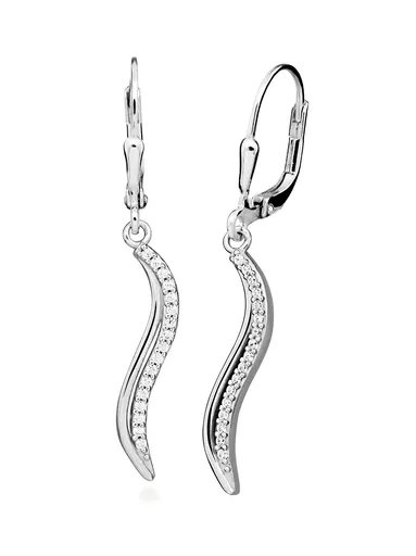 Silver Cat Cercei suspendați din argint cu zircon transparent Beauty SC597