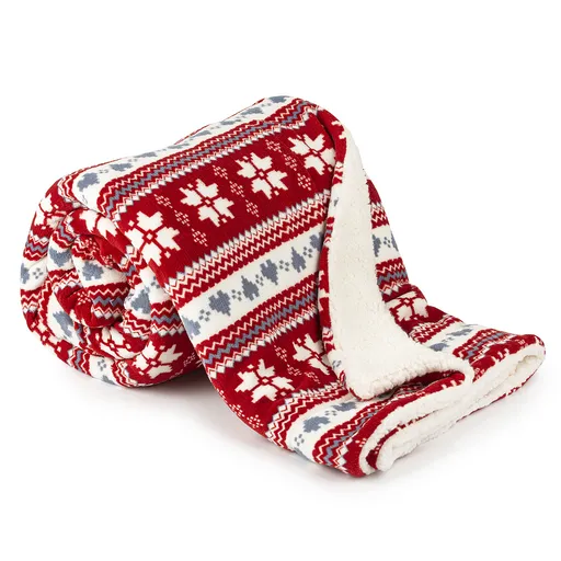 Pătură din imitație blăniță 4Home Vis de iarnă roșu, 150 x 200 cm