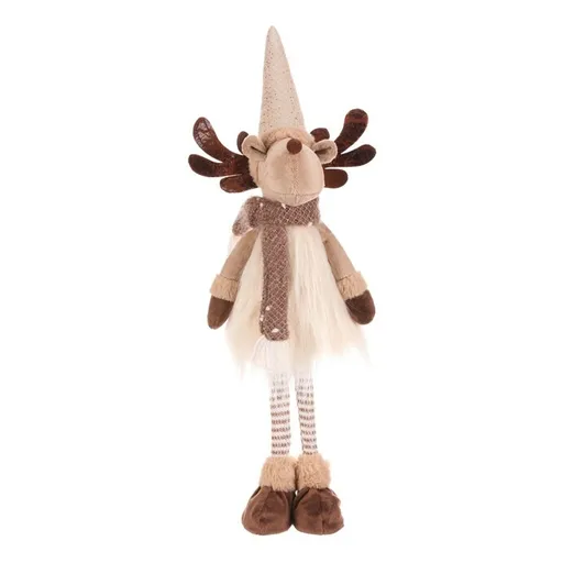 Decorațiune de Crăciun Ren în picioare, înălțime 51 cm, bej/maro