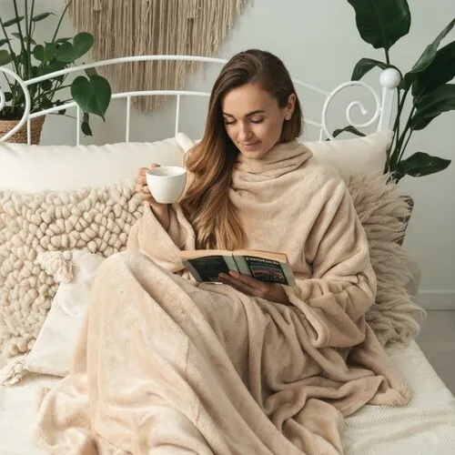 Pătură cu mâneci Matex Kangoo bej, 150 x 210 cm, bej