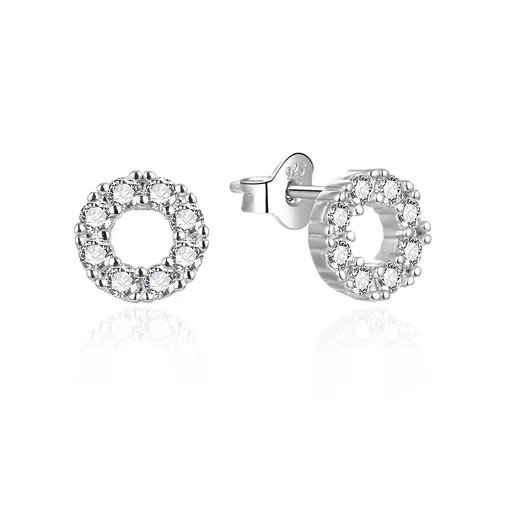 Agato Cercei din argint cu zircon transparent Cerc AGT-E178PW