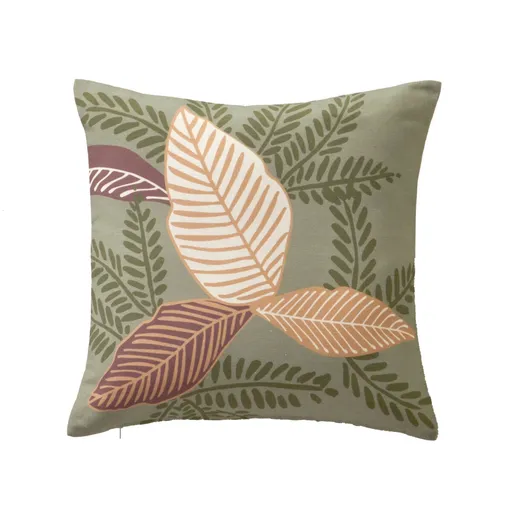 Set de 2 fețe de pernă cu imprimeu cu frunze