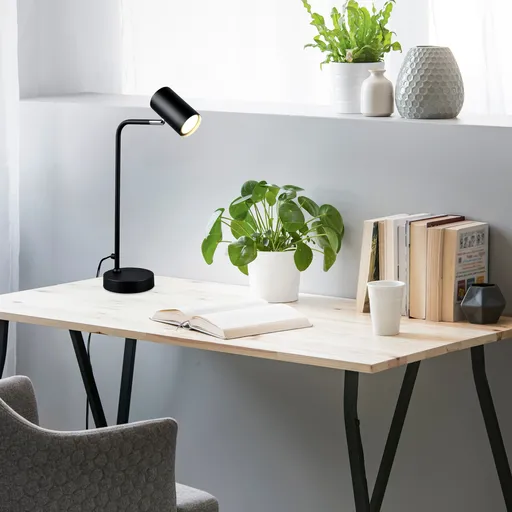 Lampa de masa Marley, TRIO, 12x25x45 cm, 5W, 1x GU10, metal, negru mat