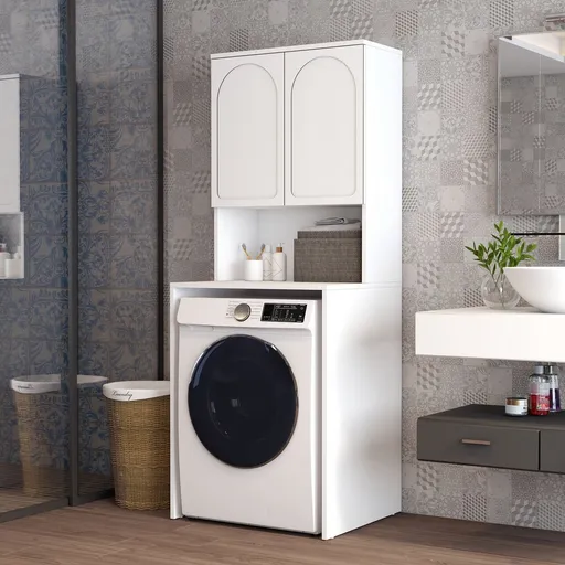 Dulap masina de spalat, Hanah Home, Lyon 60, 70x183x60 cm, PAL, Alb