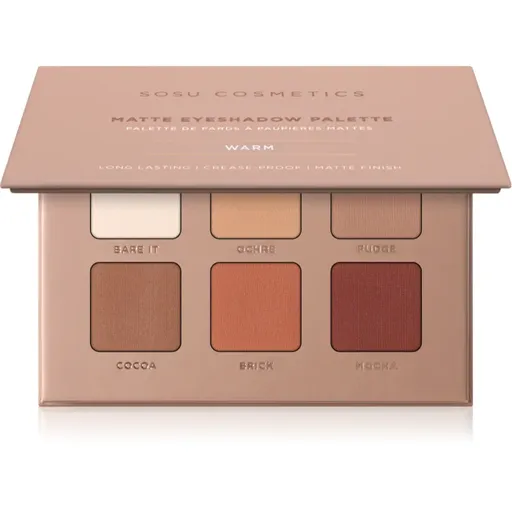 SOSU Cosmetics Matte Eyeshadow Palette paletă cu farduri de ochi culoare Warm 6x1.3 g