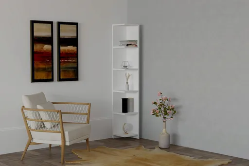 Corp biblioteca, Hanah Home, Ravella, 25x160x25 cm, Alb