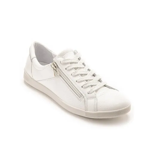 Adidași din piele cu șireturi și fermoar Pediconfort