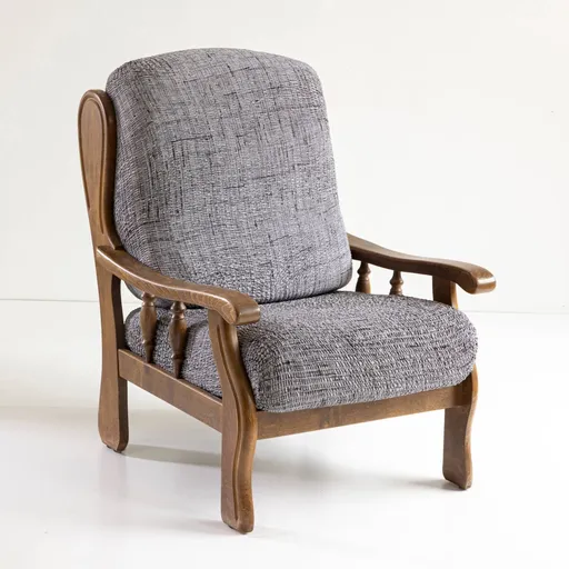 Husă din microfibră tip broască cu imprimeu texturat, pentru fotoliu rustic