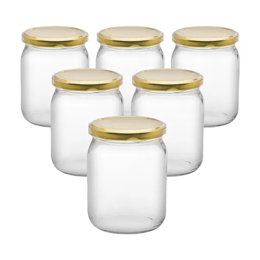 Set de 6 borcane cu capac, 540 ml