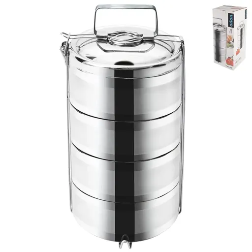 Suport pentru alimente termo din oțel inoxidabil, 4 niveluri, diametru 16 cm