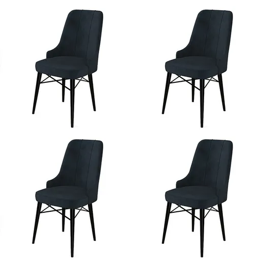 Set de scaune de sufragerie Pare Anthracite andBlack, 4 buc., antracit, 4 buc