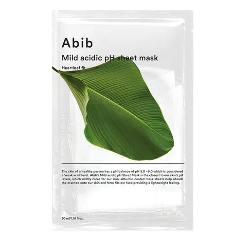 Abib Mască de pânză calmantă Mild Acidic pH Heartleaf Fit (Sheet Mask) 30 ml
