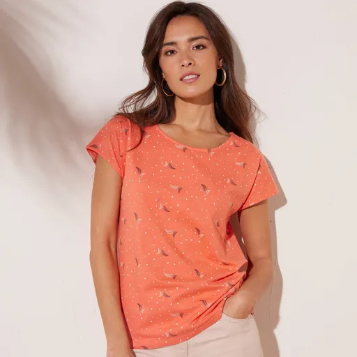 Tricou cu imprimeu pană