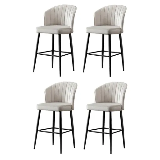 Set de scaune de bar Rubi Cream and Black, 4 buc., 4 buc