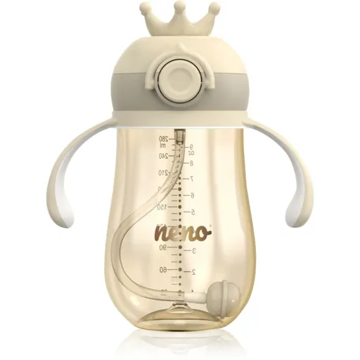 NENO Mio 2 12m+ cană pentru antrenament cu pai Cream 280 ml