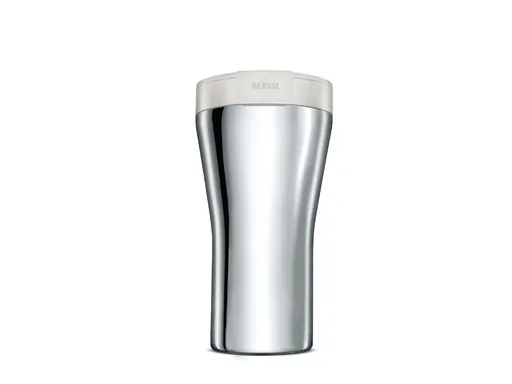 Cană termică de călătorie BR, albă, diametru 9.5 cm - Alessi