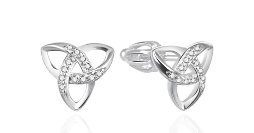 Agato Cercei eleganți din argint cu zirconii Triquetra AGT-E117SW