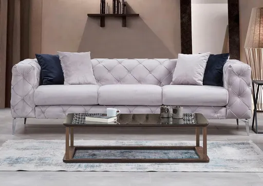 Canapea 3 locuri, Atelier del Sofa, 569HLN1103, Gri deschis