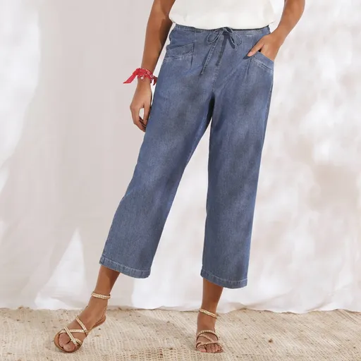 7/8 pantaloni din denim deschis