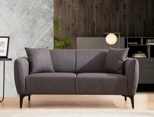 Canapea 2 locuri, Atelier del Sofa, 560ARE1531, Gri inchis