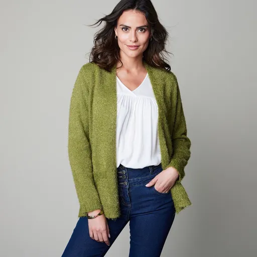 Pulover lung cu blană