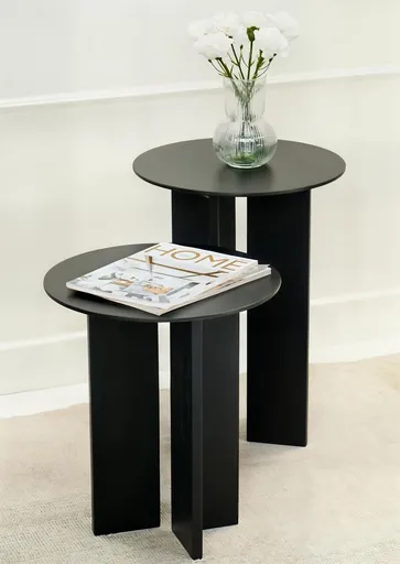 Set masute de cafea, Hanah Home, Leo (55 + 45), Negru