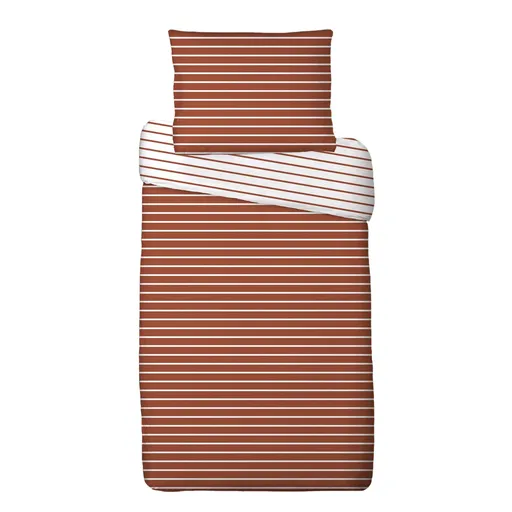 Lenjerie de pat din bumbac Dungi, muștar, 140 x 220 cm, 70 x 90 cm, maro, 140 x 220 cm, 70 x 90 cm